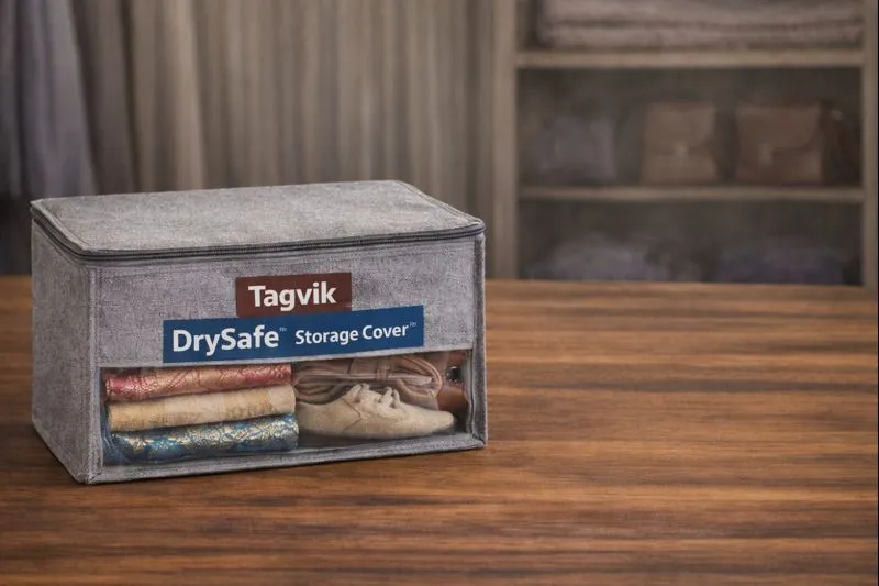 Tagvik DrySafe Storage Cover with Anti-Fungal Lining – Premium Organizer for Sarees, Winter Wear & Shoes | Zipper Closure & Transparent Window | Moisture-Proof Protection