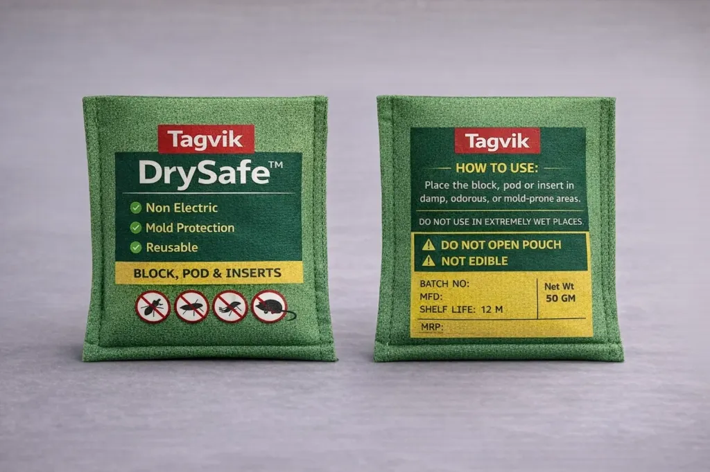 Tagvik DrySafe Insect & Rodent Repellent – Herbal Pest Control Pouch for Wardrobes & Drawers | Non-Toxic & Child-Safe | Repels Ants, Cockroaches, Silverfish & Rats